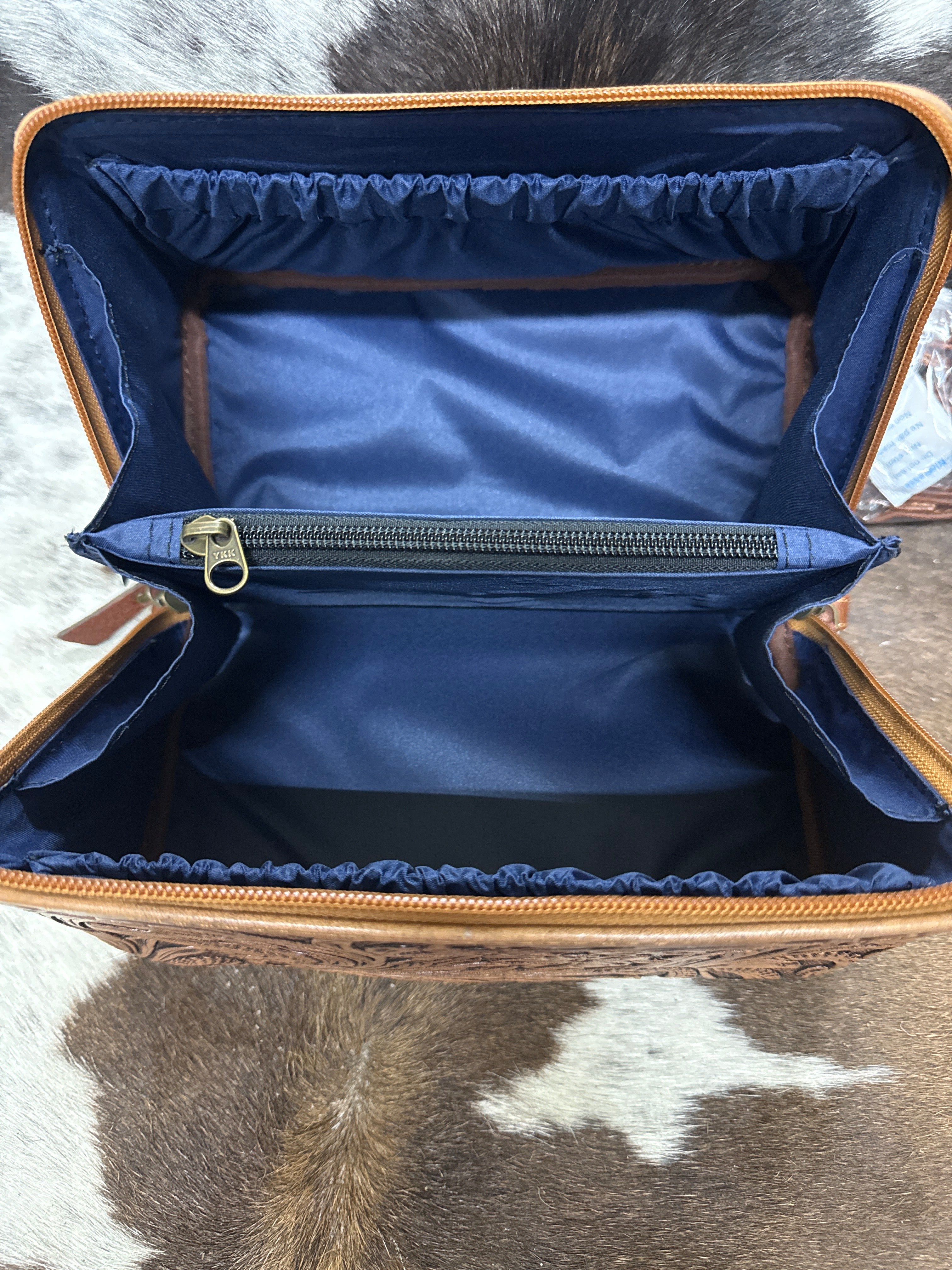 Tooled Leather Makeup Case