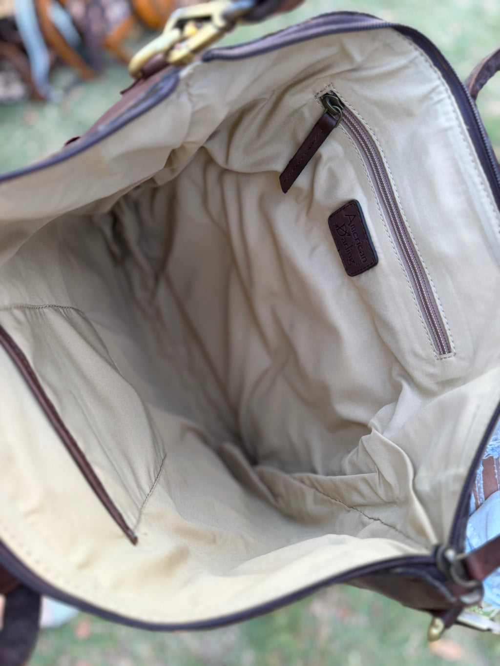 Brown tall tote