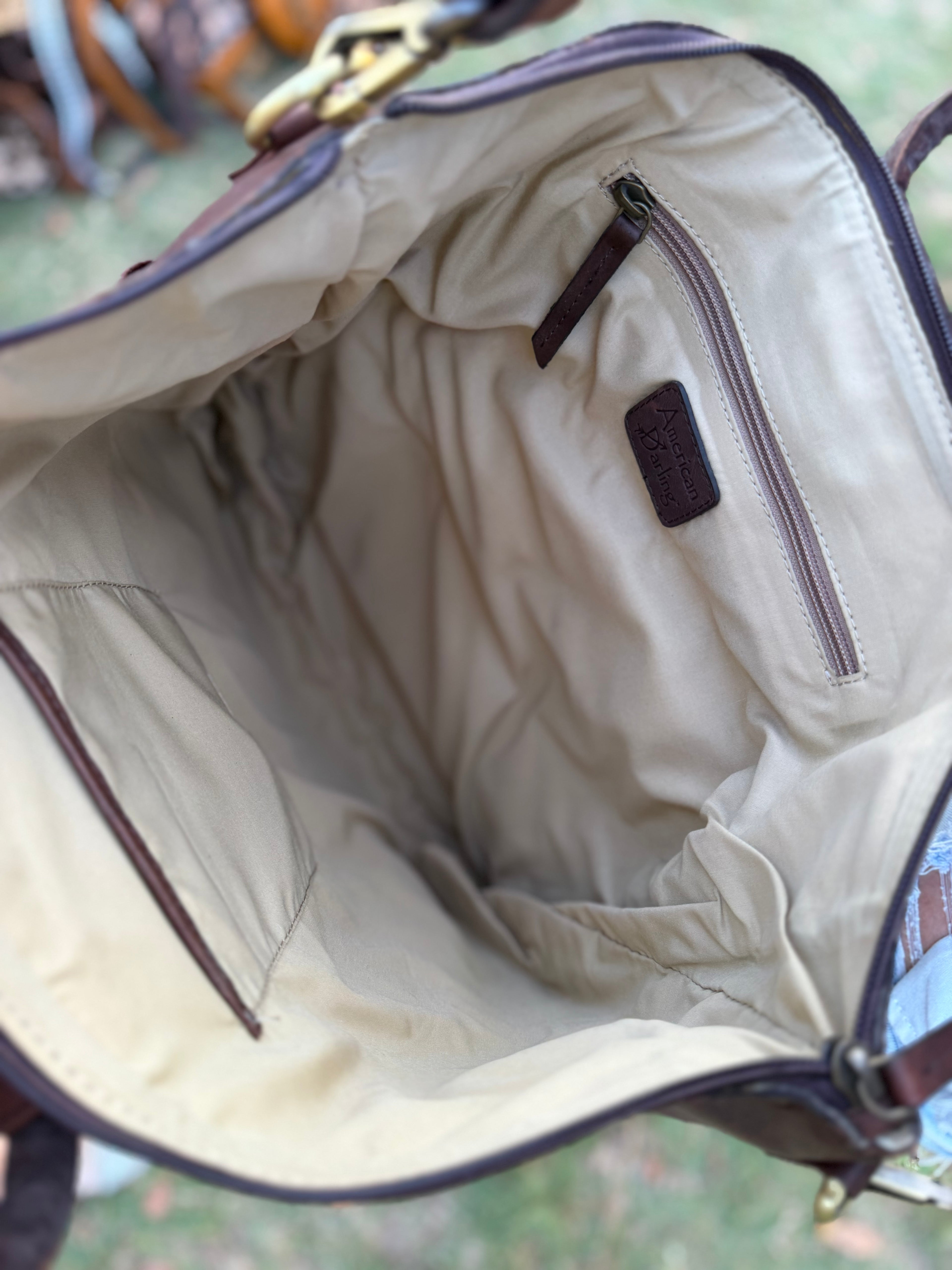 Brown tall tote