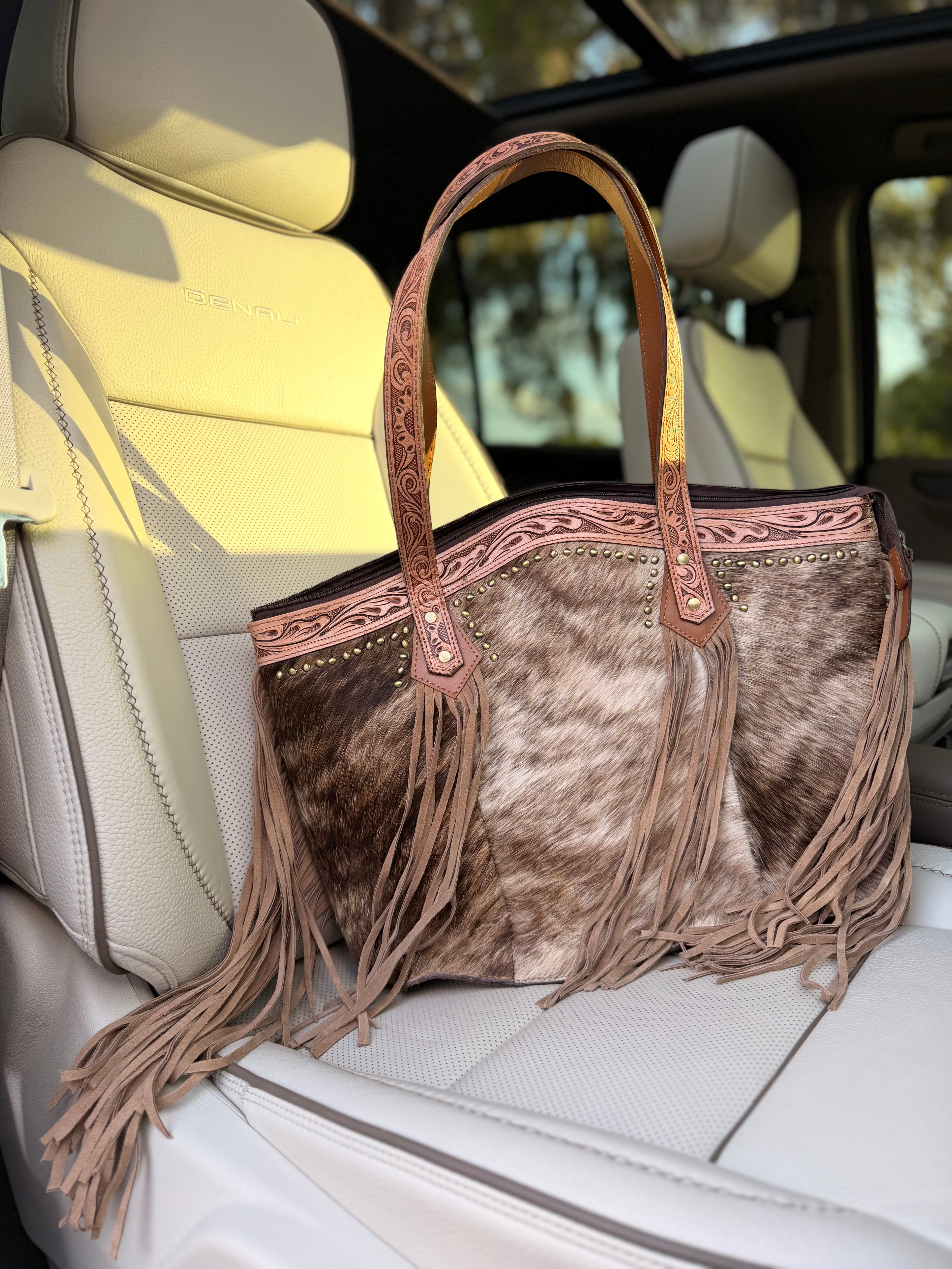 “Hazel” Brindle satchel by the Painted Porches