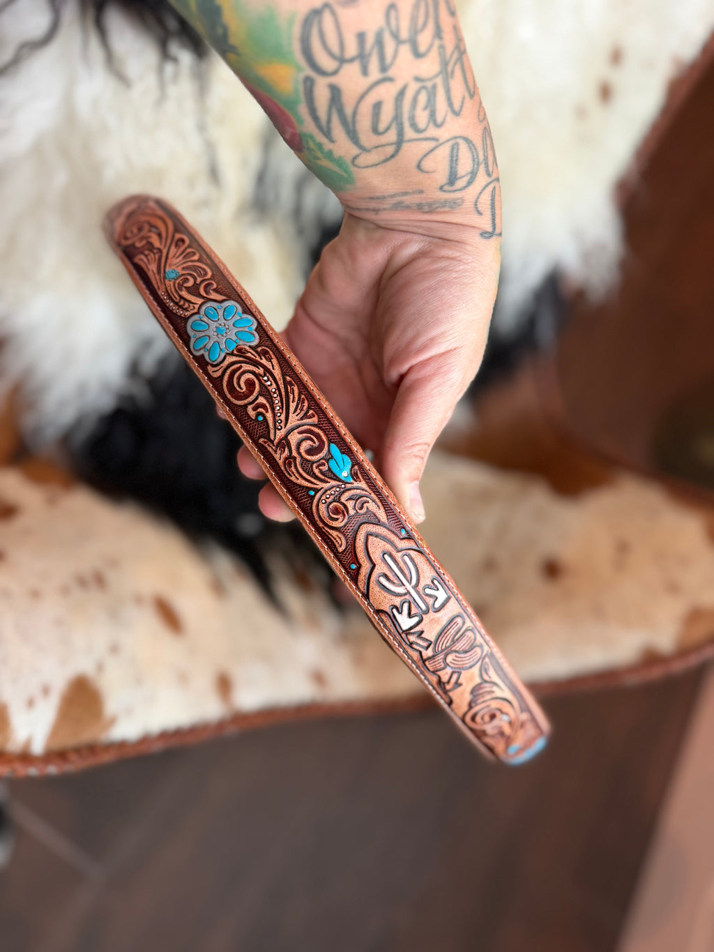 16 “ tooled leather steering wheel cover - read description before purchase