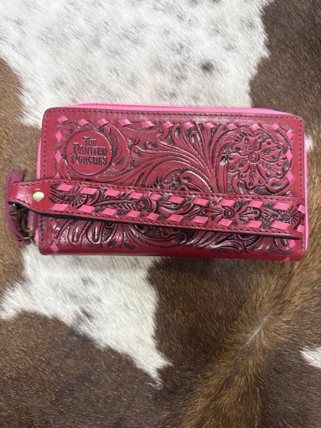 Reddish Tooled Leather Wallet