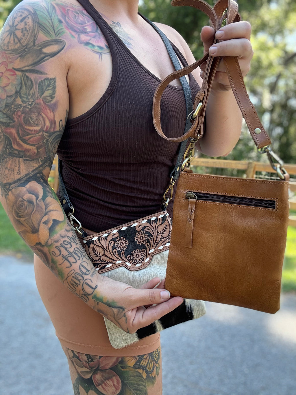 Tooled crossbody