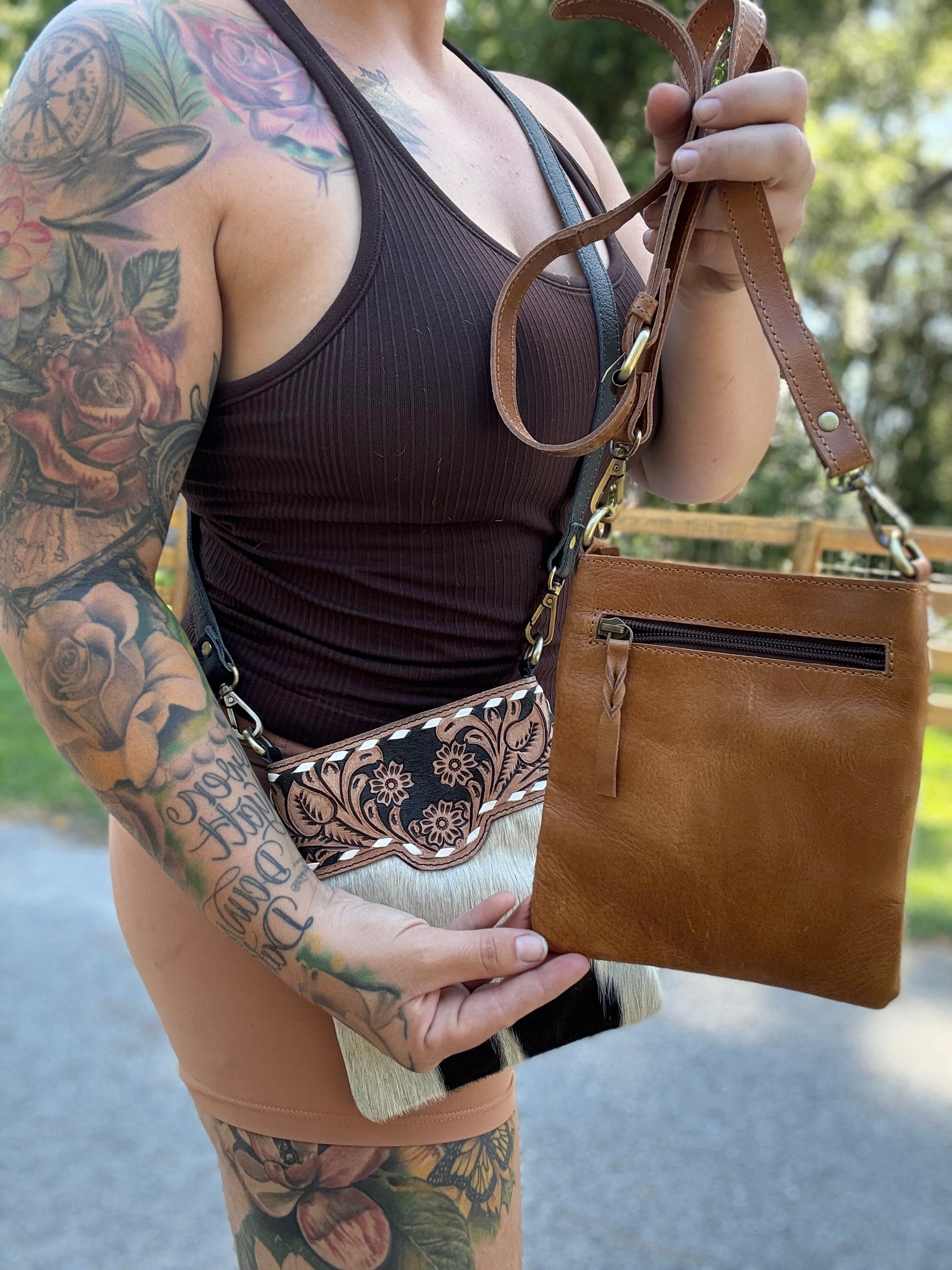 Tooled crossbody
