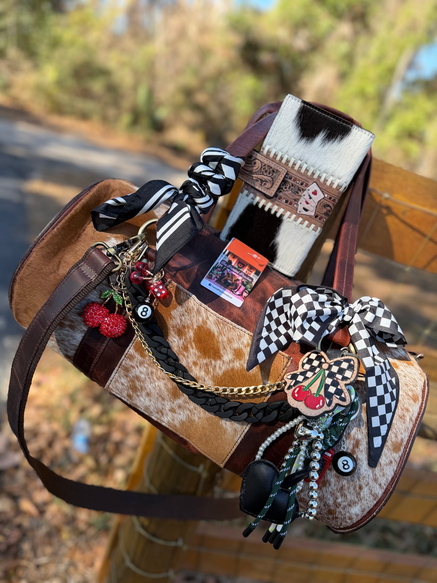 "Lucky Cowgirl duffle " - cowhide tooled leather speedy Duffle