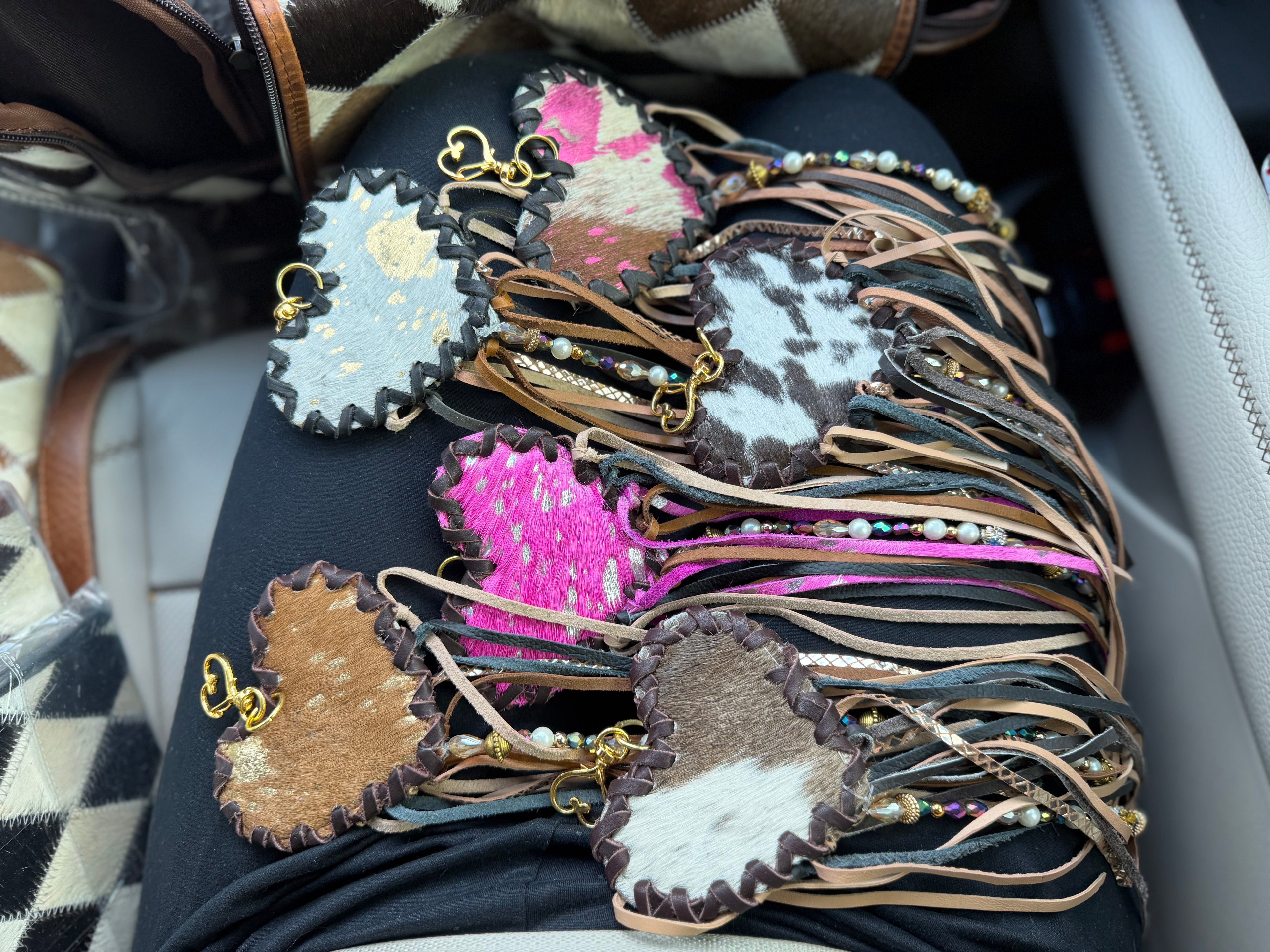 Large long -Heart keychain/bag charm