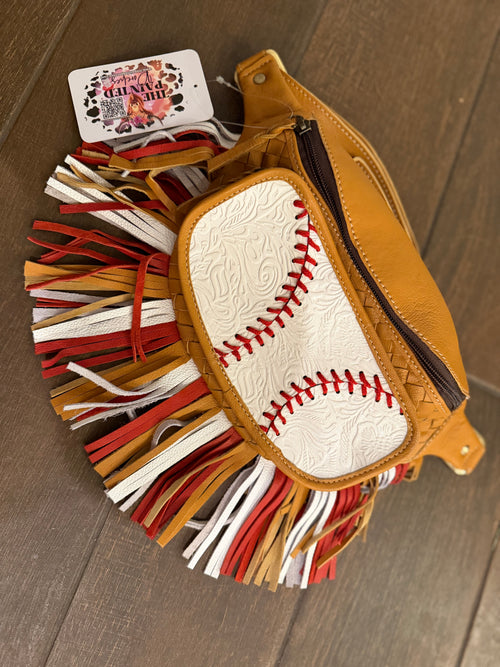 Baseball Bum bag with fringe - exclusively for The Painted Porches