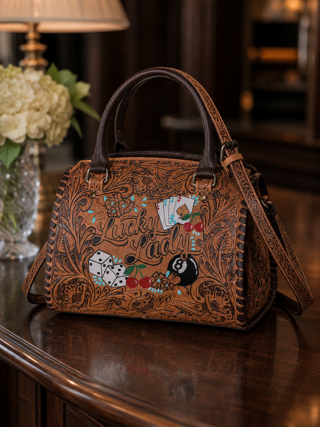 Med/large HAND-PAINTED ARGENTINA LEATHER SPEEDY (very high-quality) exclusive to the painted porches