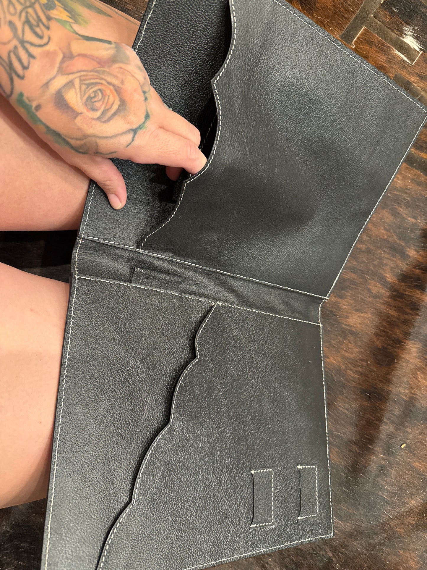 Diamond tooled leather planner