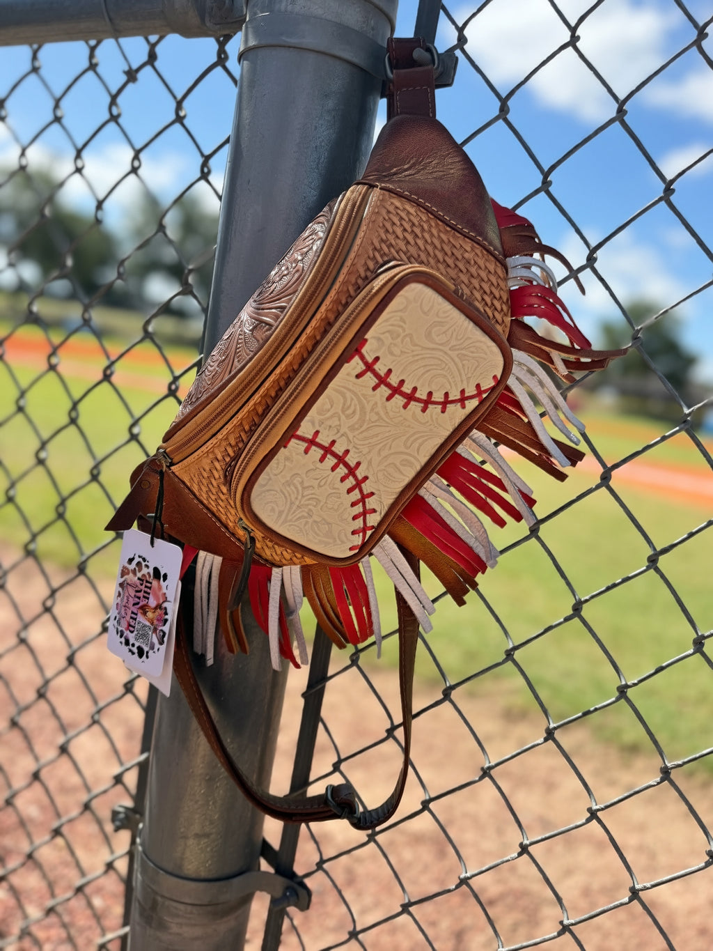 Super high quality Baseball Bum bag with fringe  version 2- exclusively for The Painted Porches