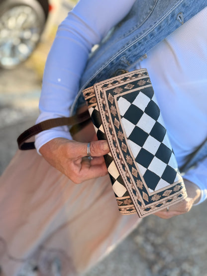 Checker purse and wallet set