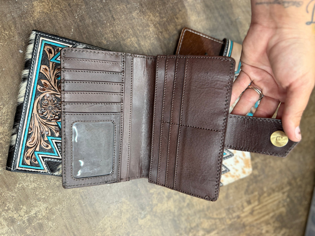 Tooled leather wallet