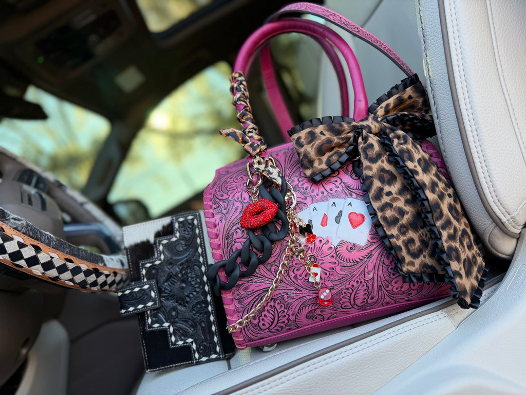 “These Lips dont lie"- purple  tooled leather speedy (M)
