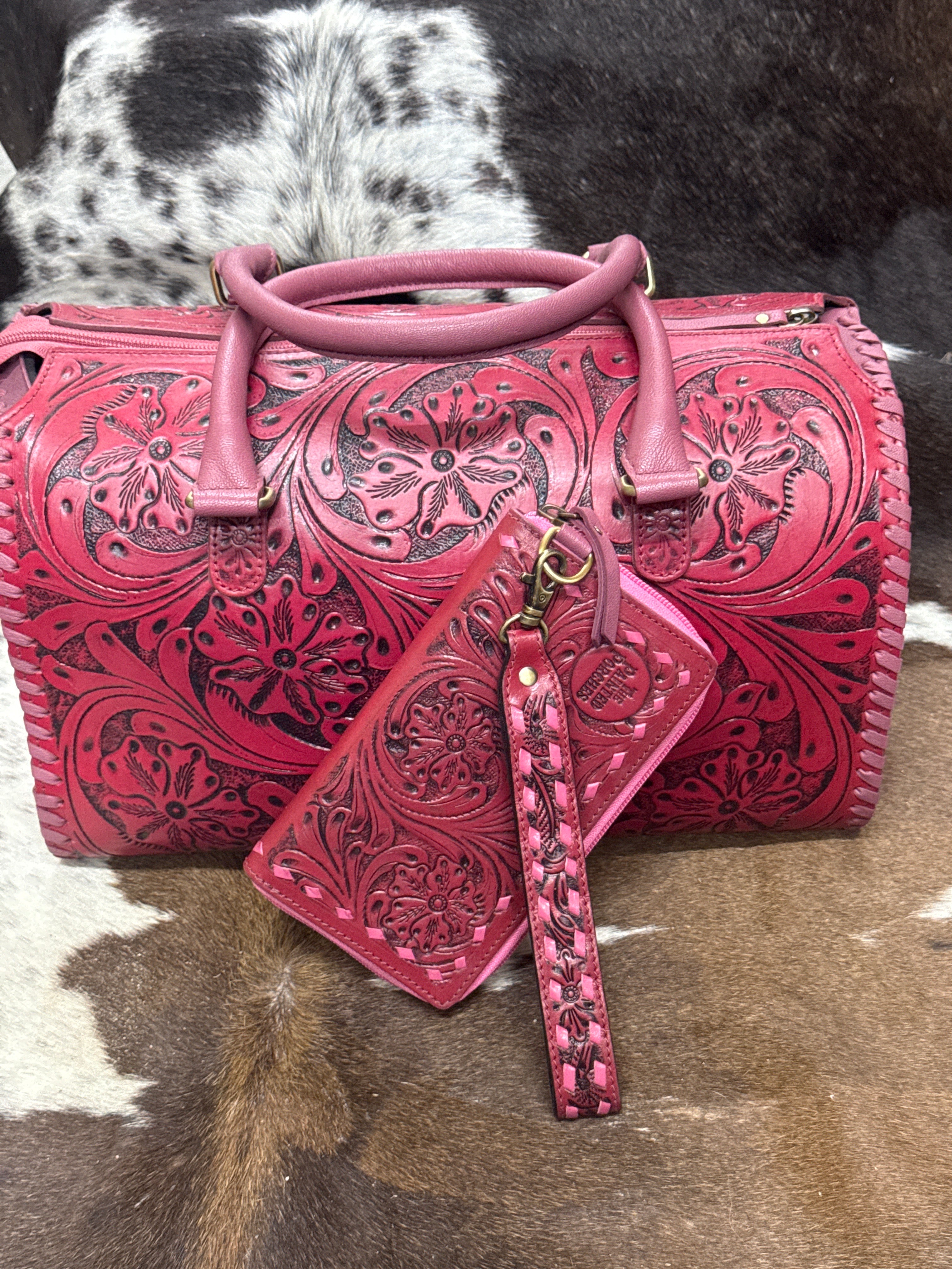 Reddish Tooled Leather Wallet