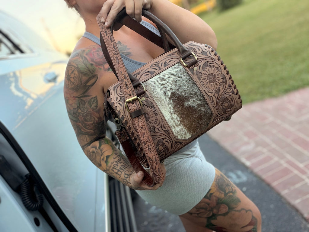 Cowhide - tooled leather speedy (M)
