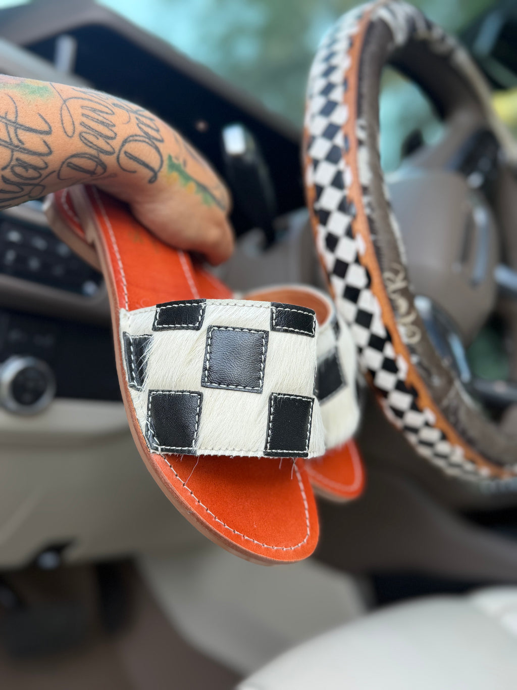 🖤 The Ranch Queen✨ checker sandals