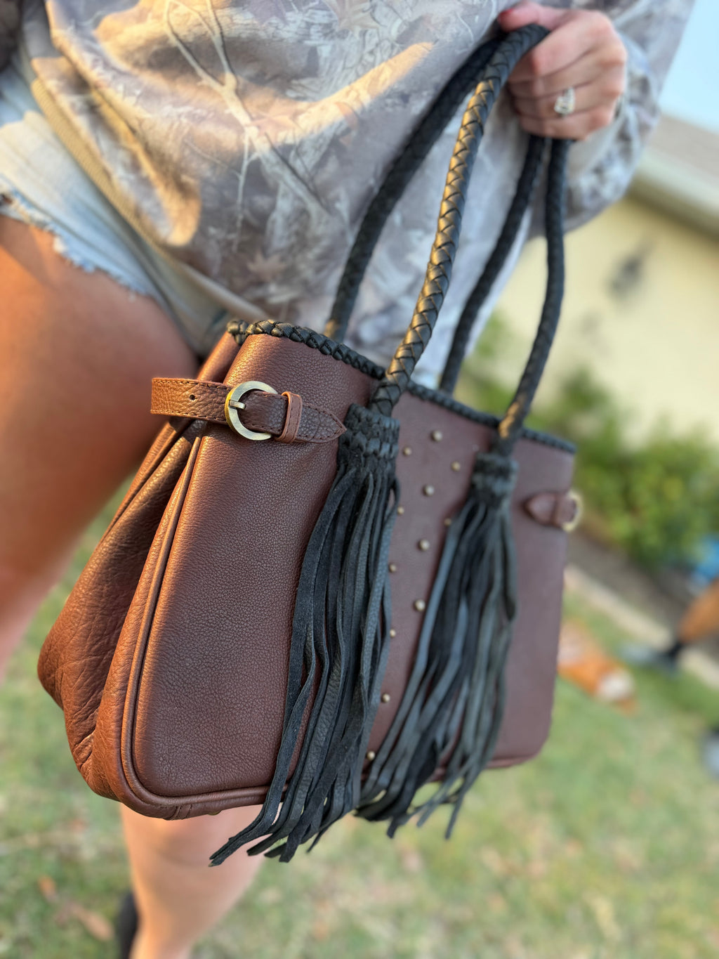 Leather tote