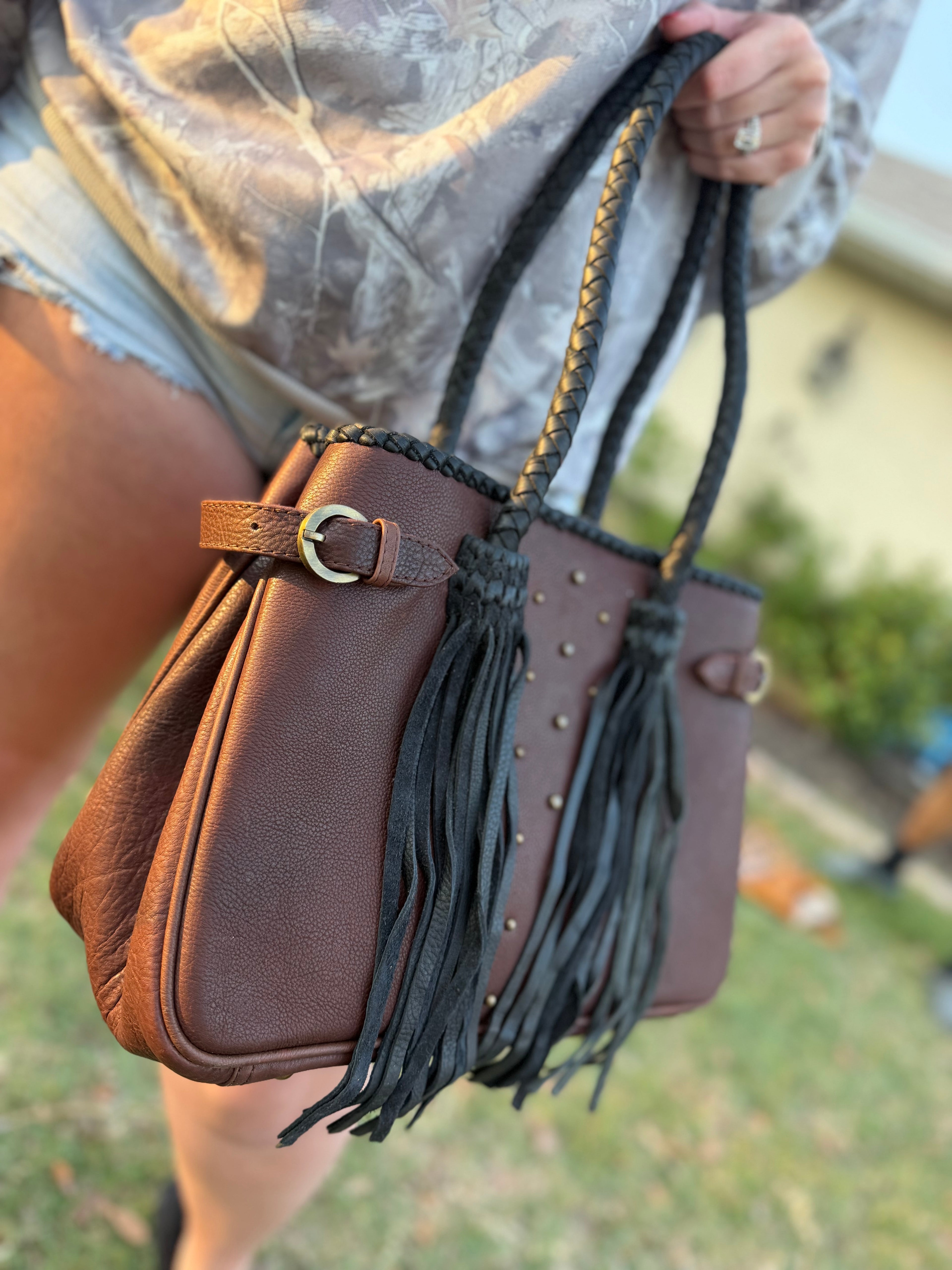 Leather tote
