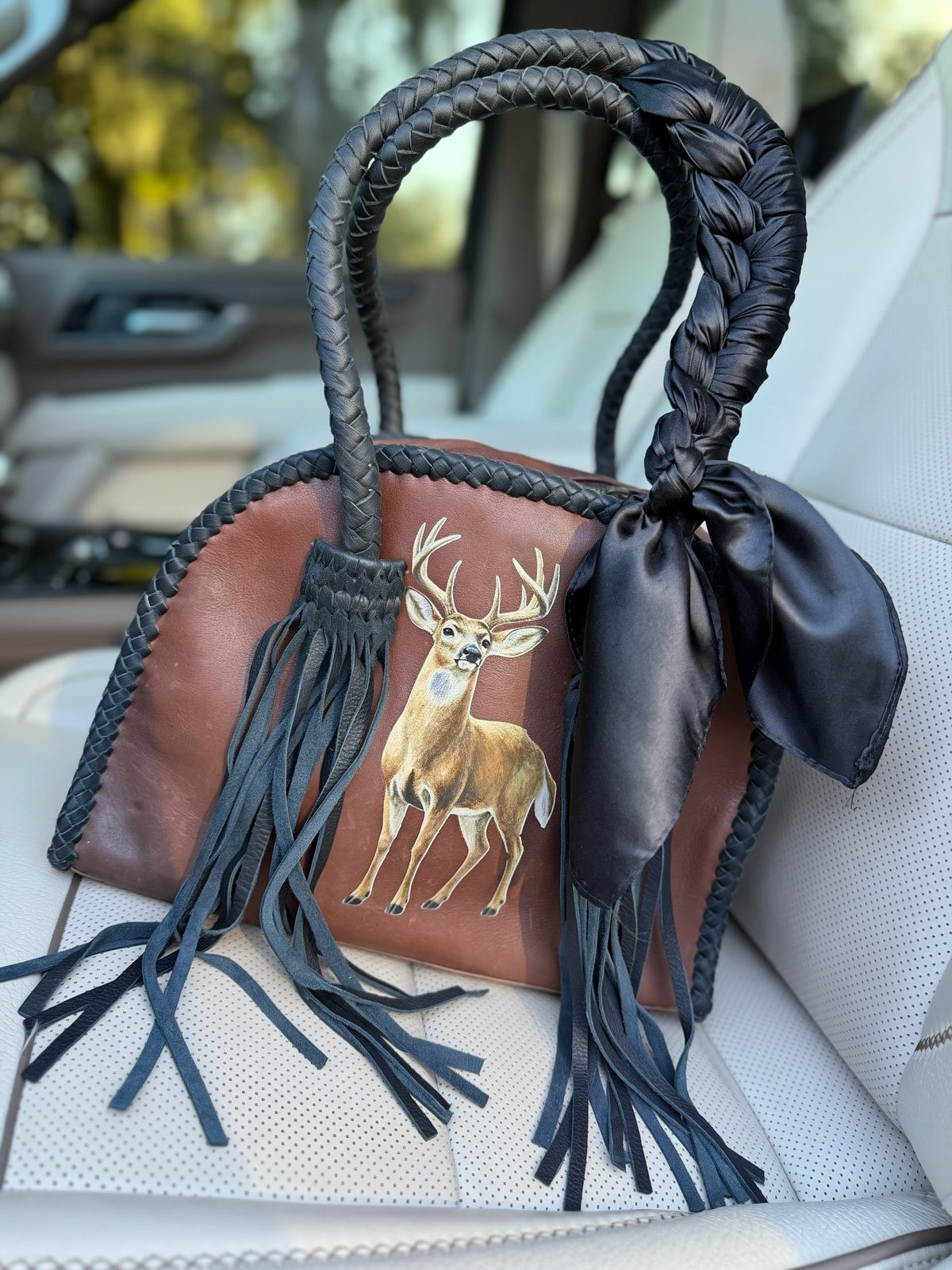 Midnight Buckshot Fringe Tote 🖤🦌