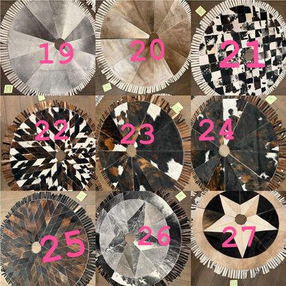 53” cowhide tree skirt - fringe