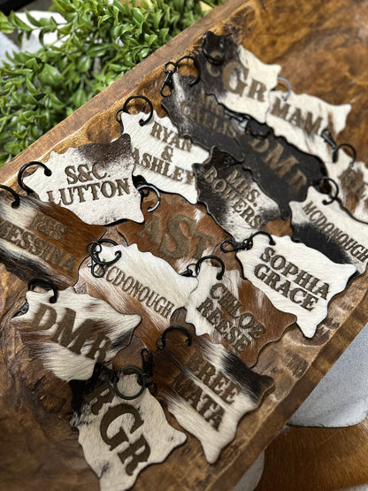 Cowhide keychain