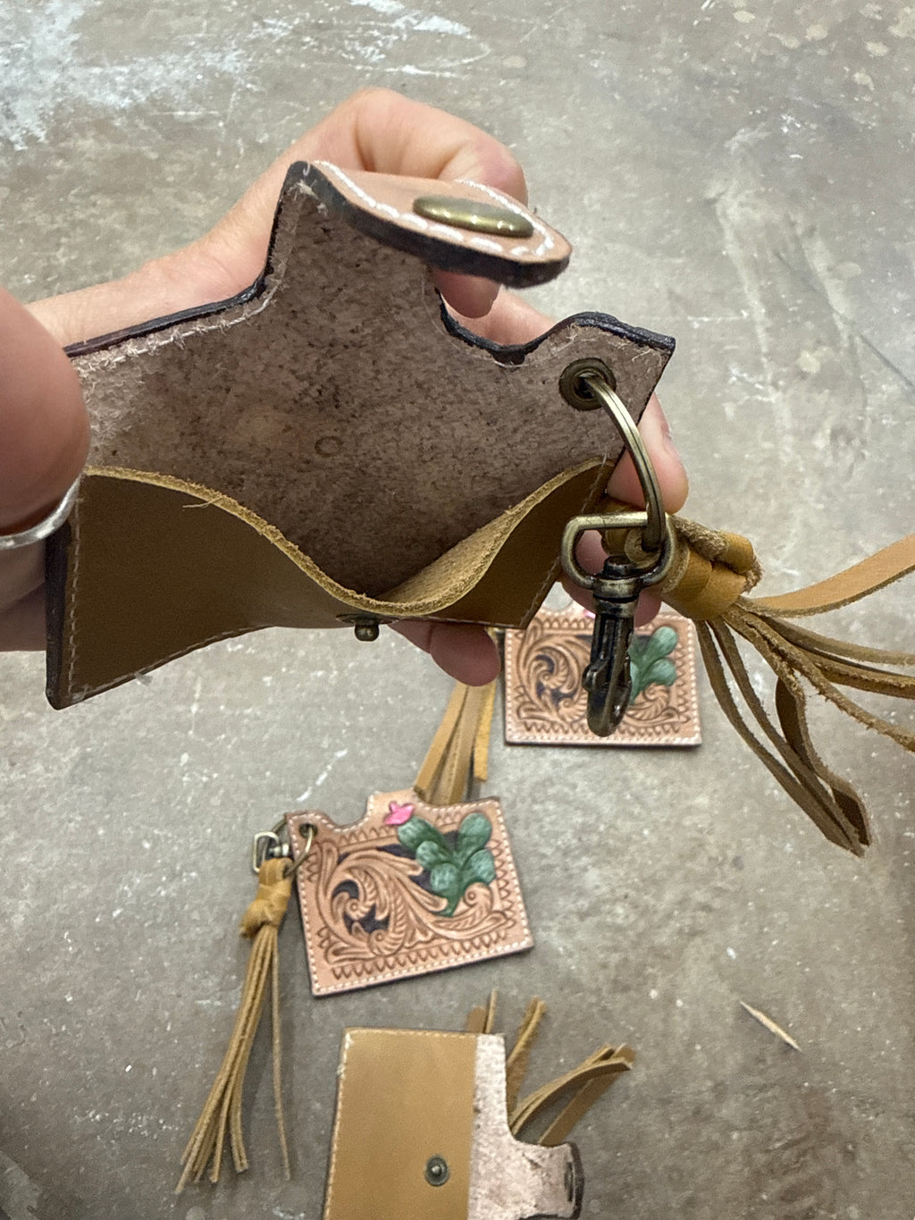 Cactus card holder Keychain