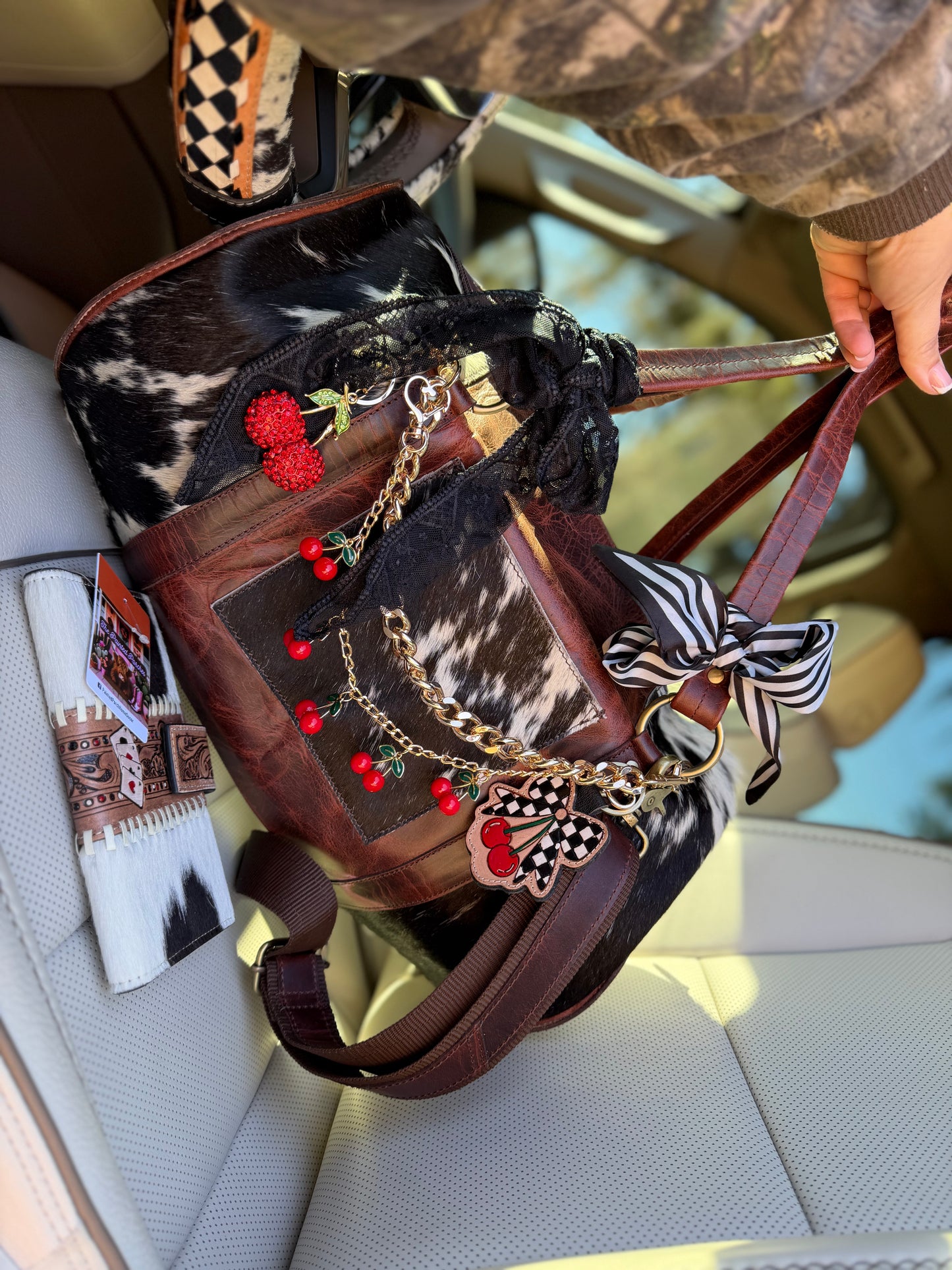 "Desert Dice duffle " - cowhide tooled leather speedy Duffle