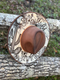 Engraved cowhide hat - stay wild