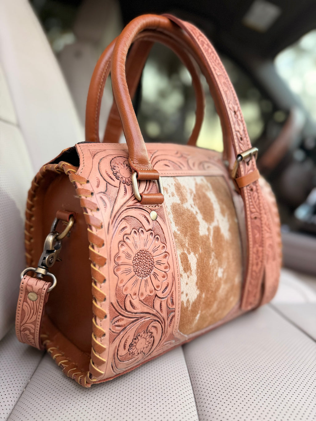 Cowhide - tooled leather speedy (M)