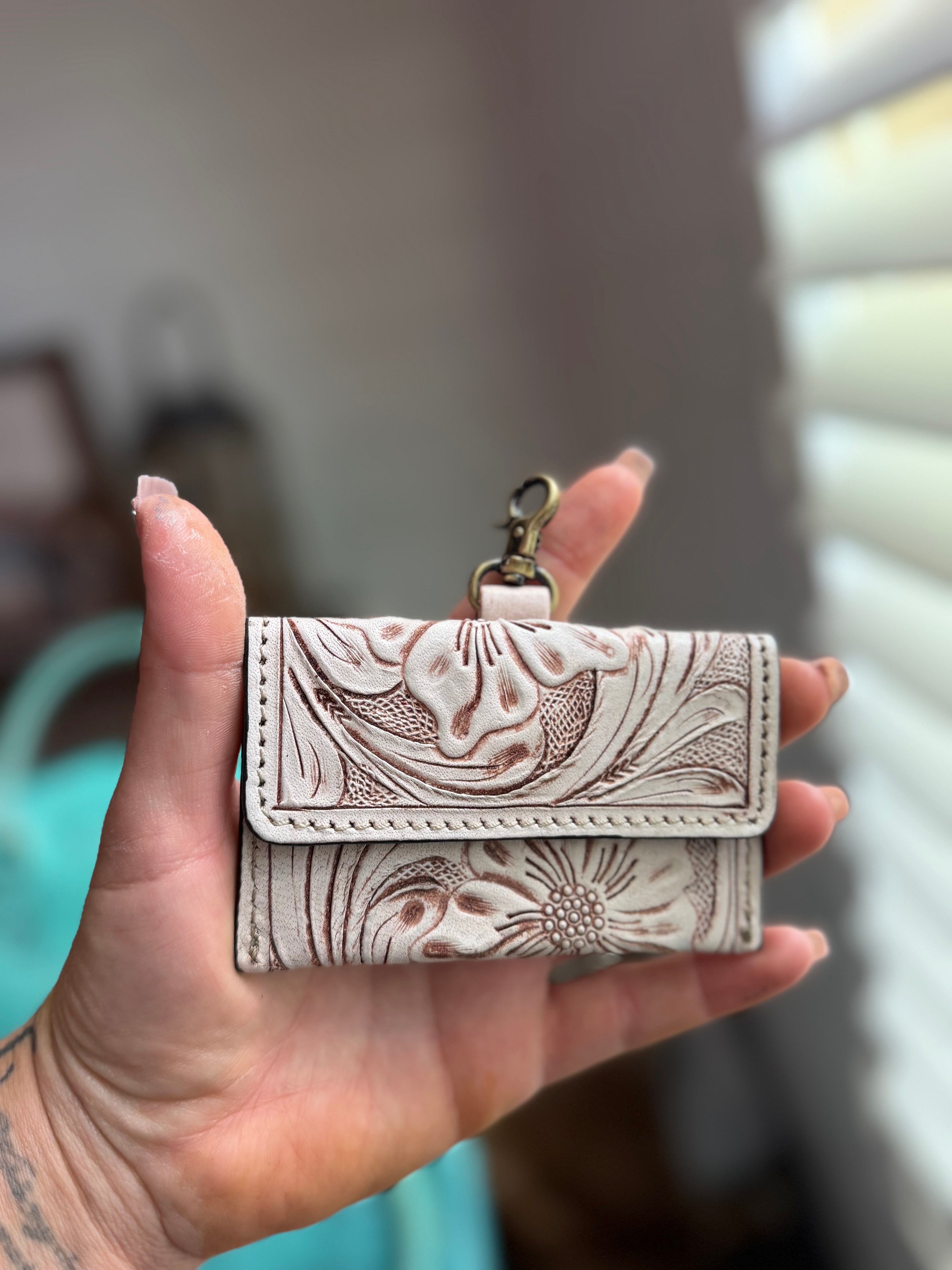 Card holder tooled leather