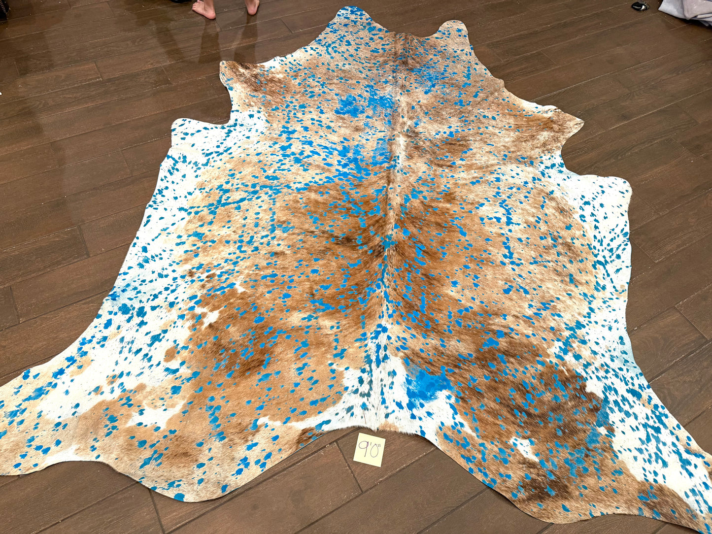 9’ blue acid wash rug