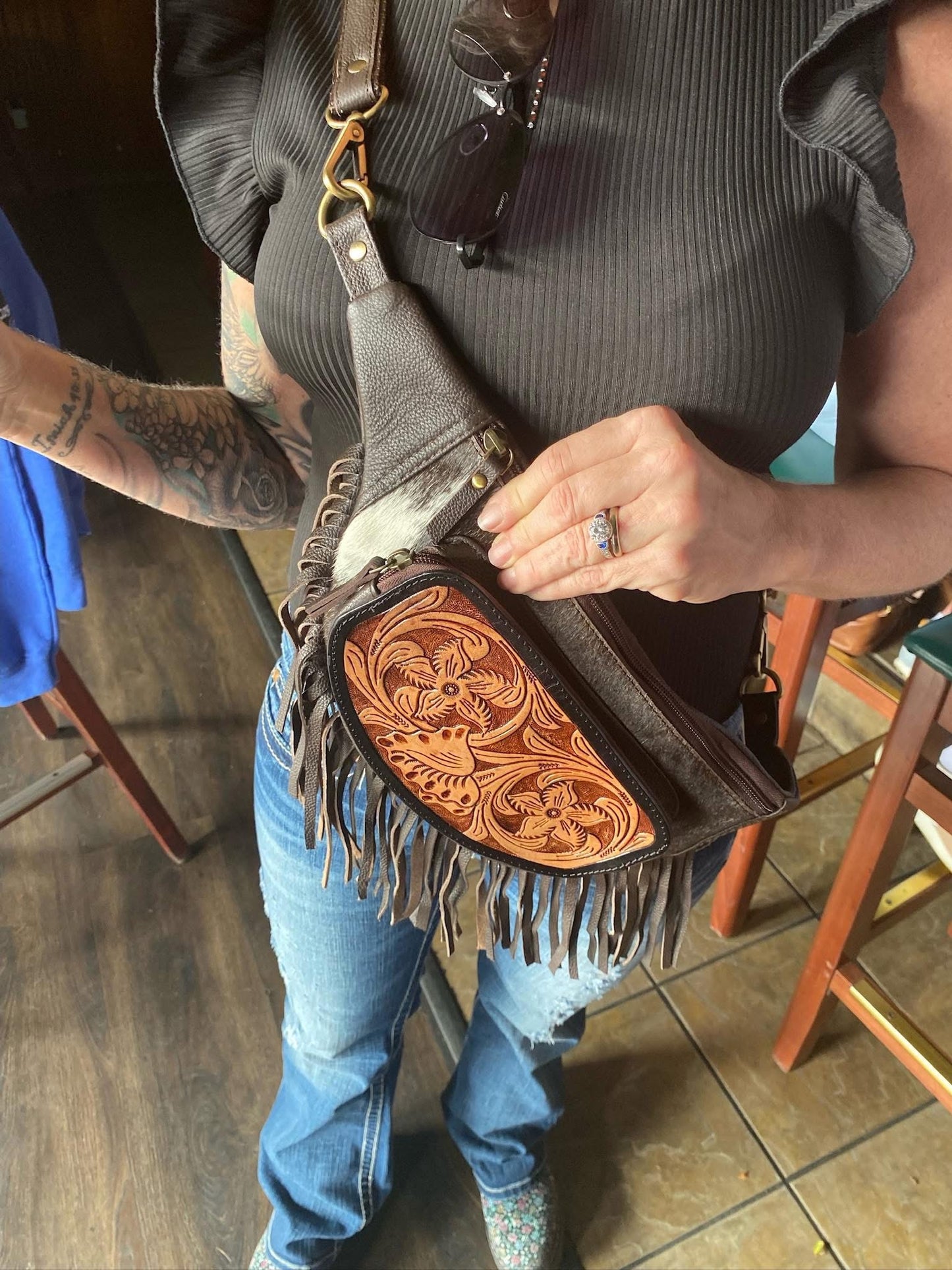 Fringe bum bag