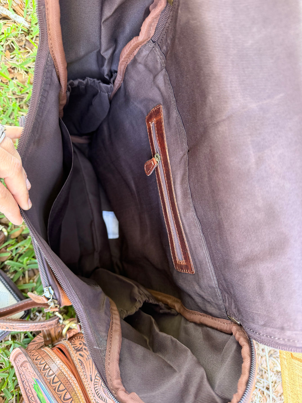 Closeout bookbag and makeup bag set