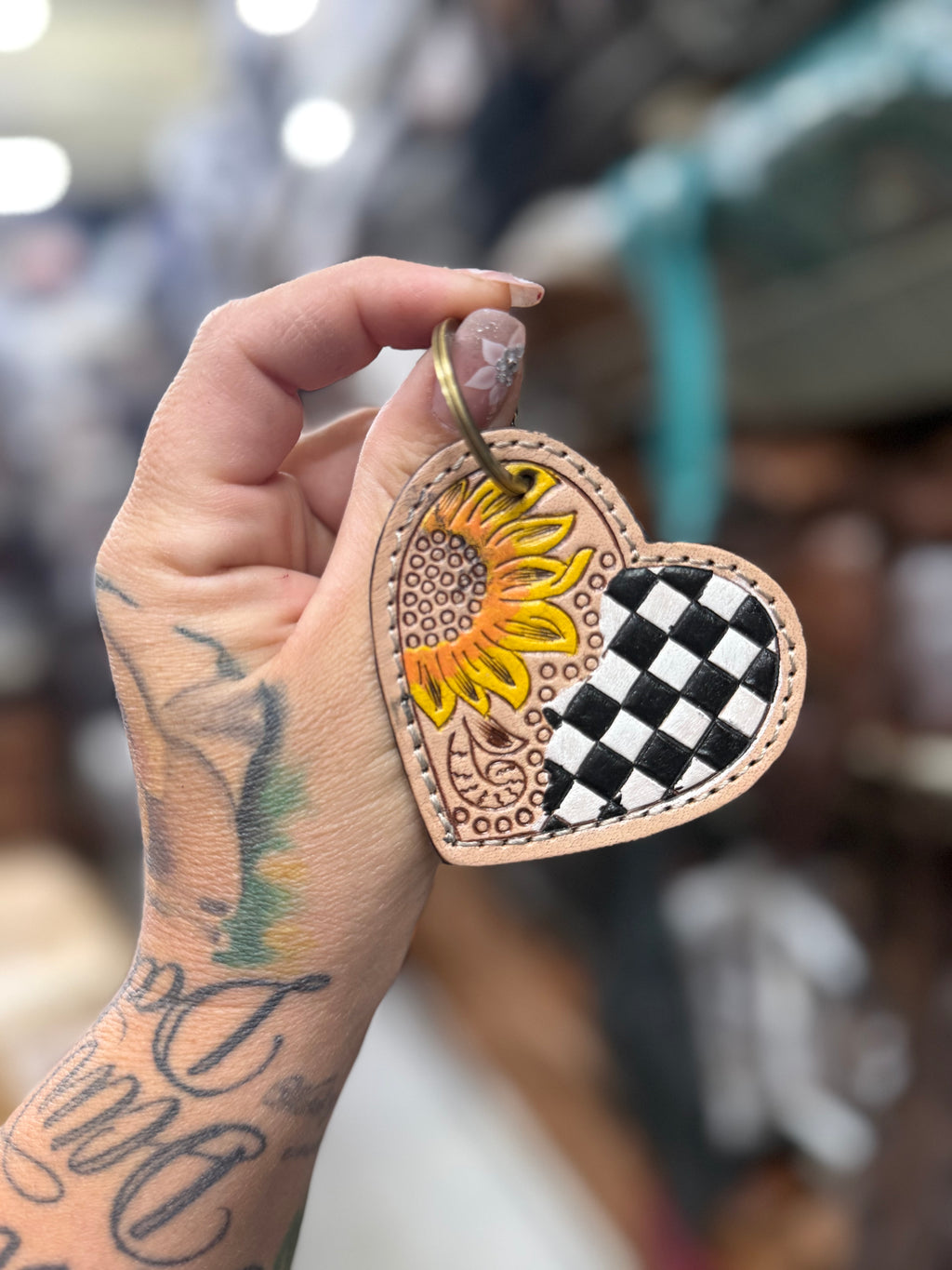Leather keychain