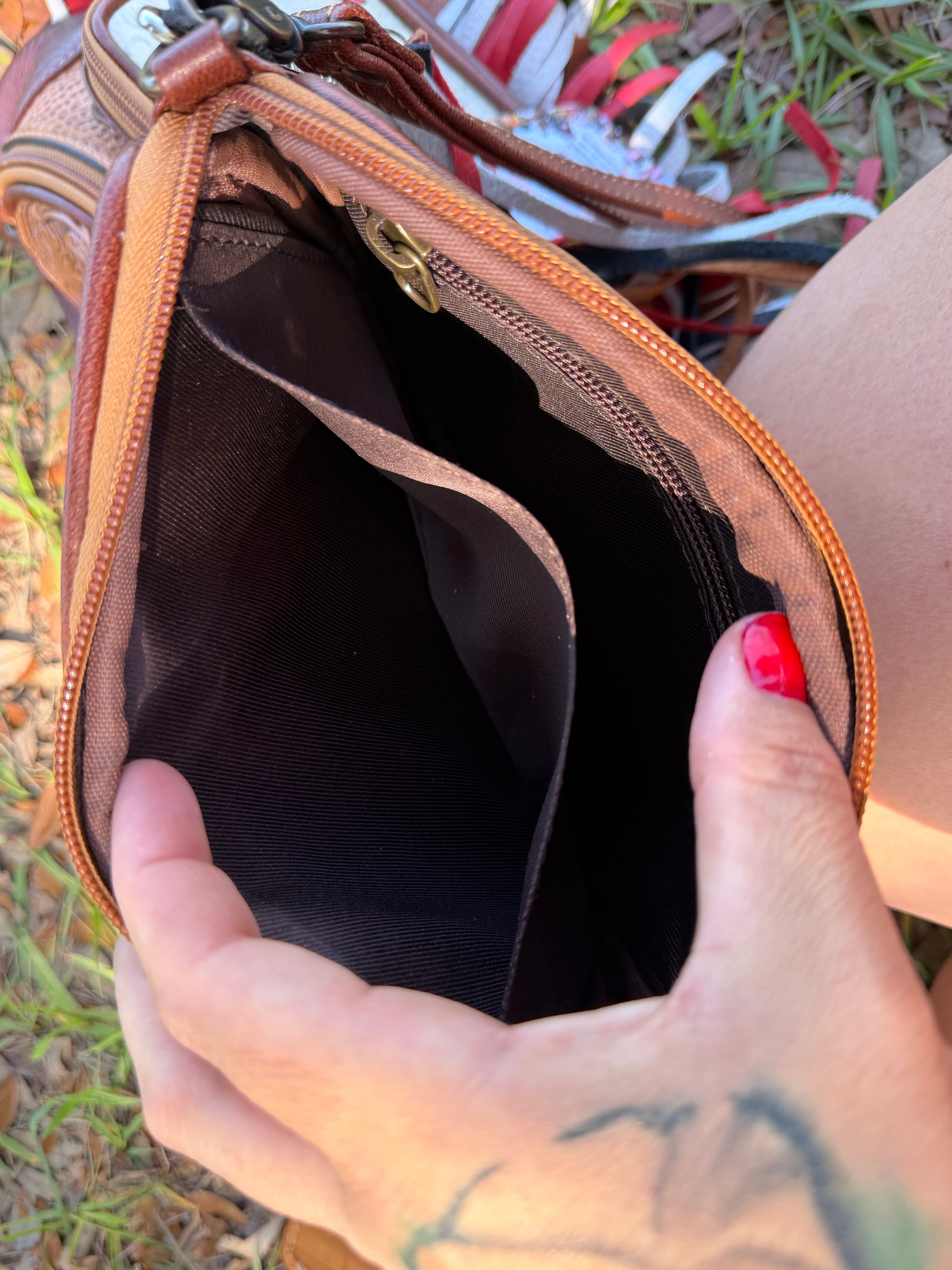 Baseball tooled leather stitch wristlet amazing quality