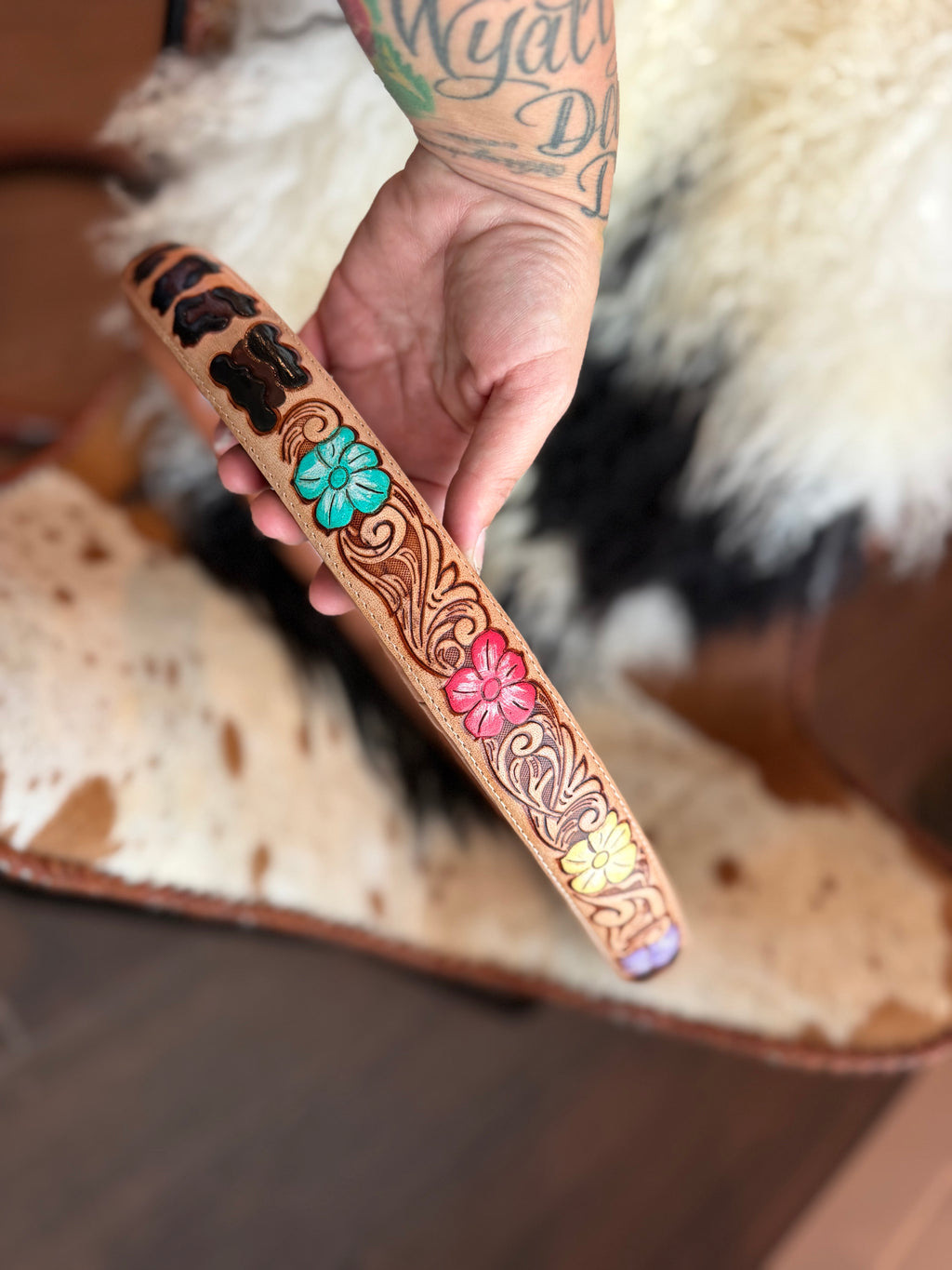 16 “ tooled leather steering wheel cover - read description before purchase