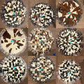 53” cowhide tree skirt (set c) - fringe