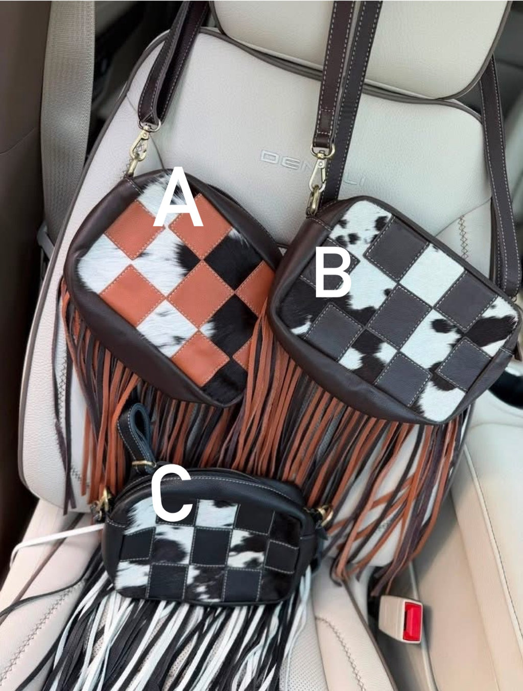 Fringe leather crossbody