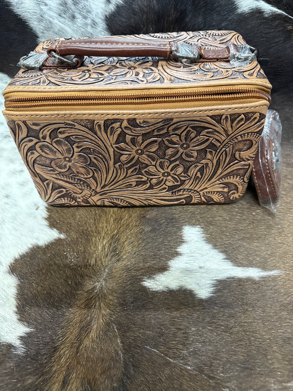 Tooled Leather Makeup Case