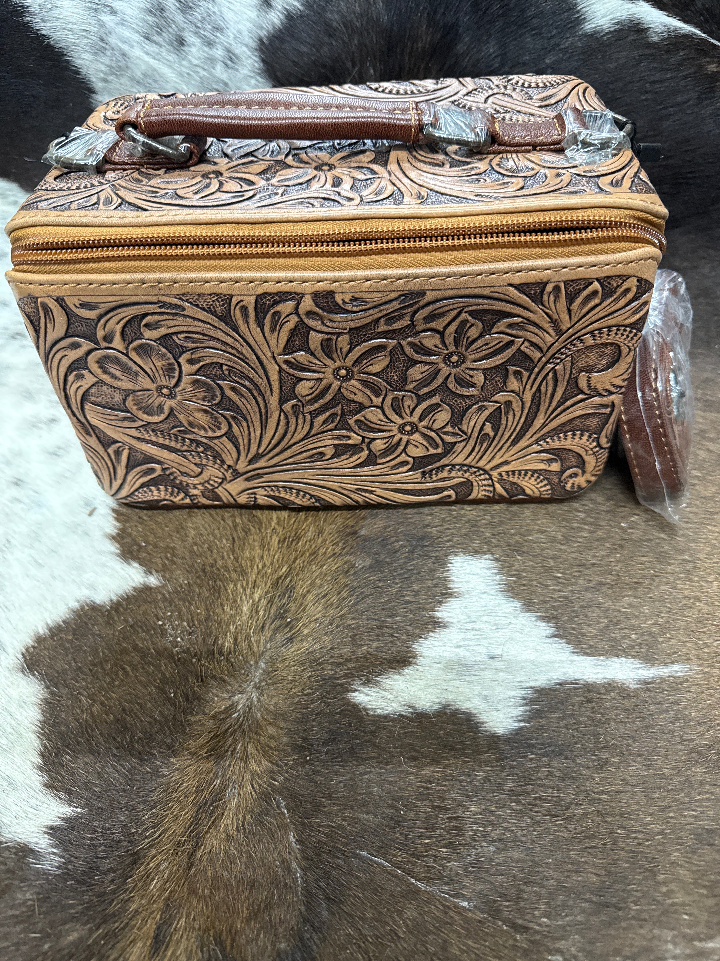 Tooled Leather Makeup Case