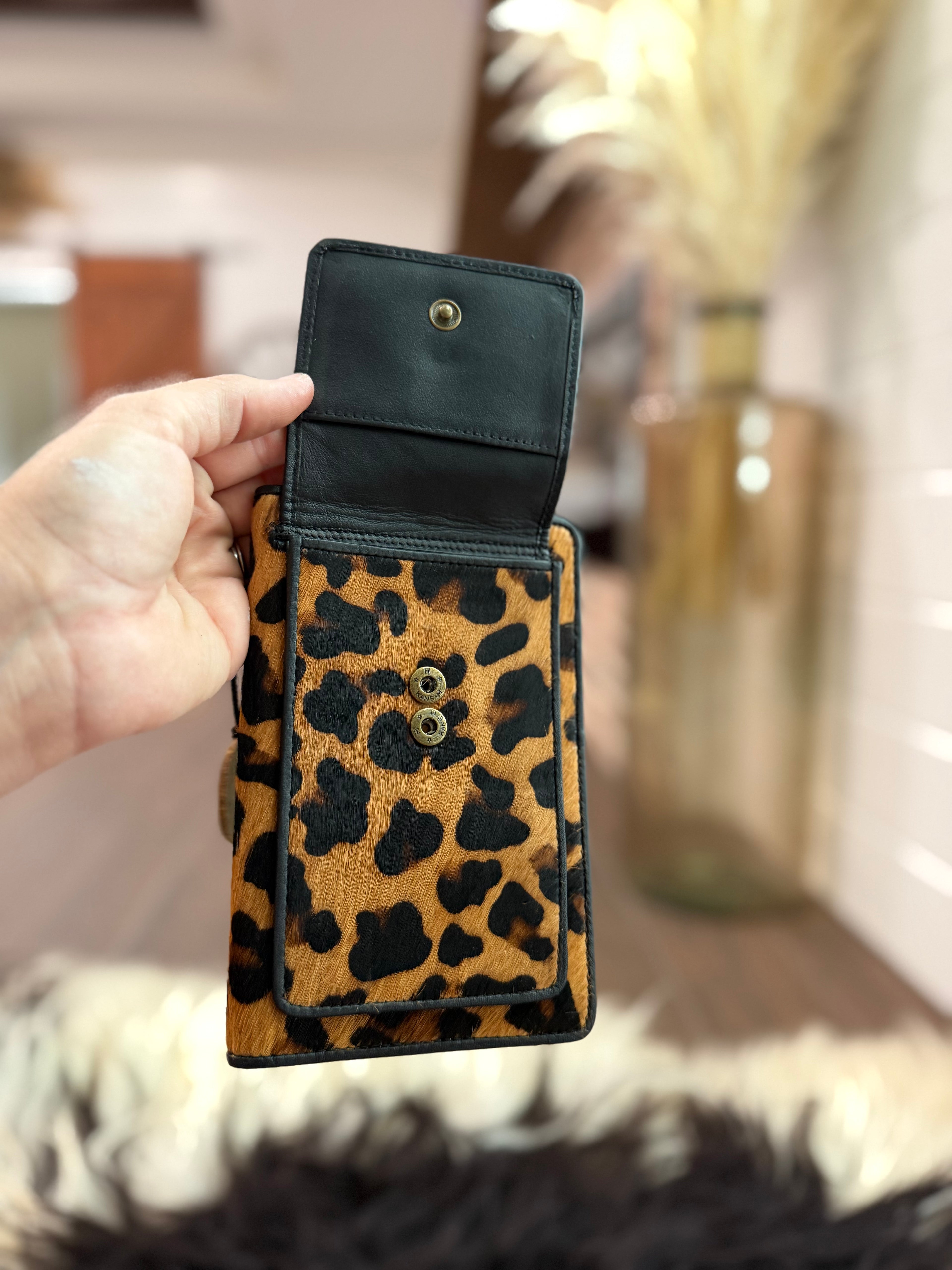 Cheetah cowhide Phone wallet