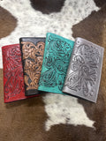 Tooled Leather Wallet - multiple colors