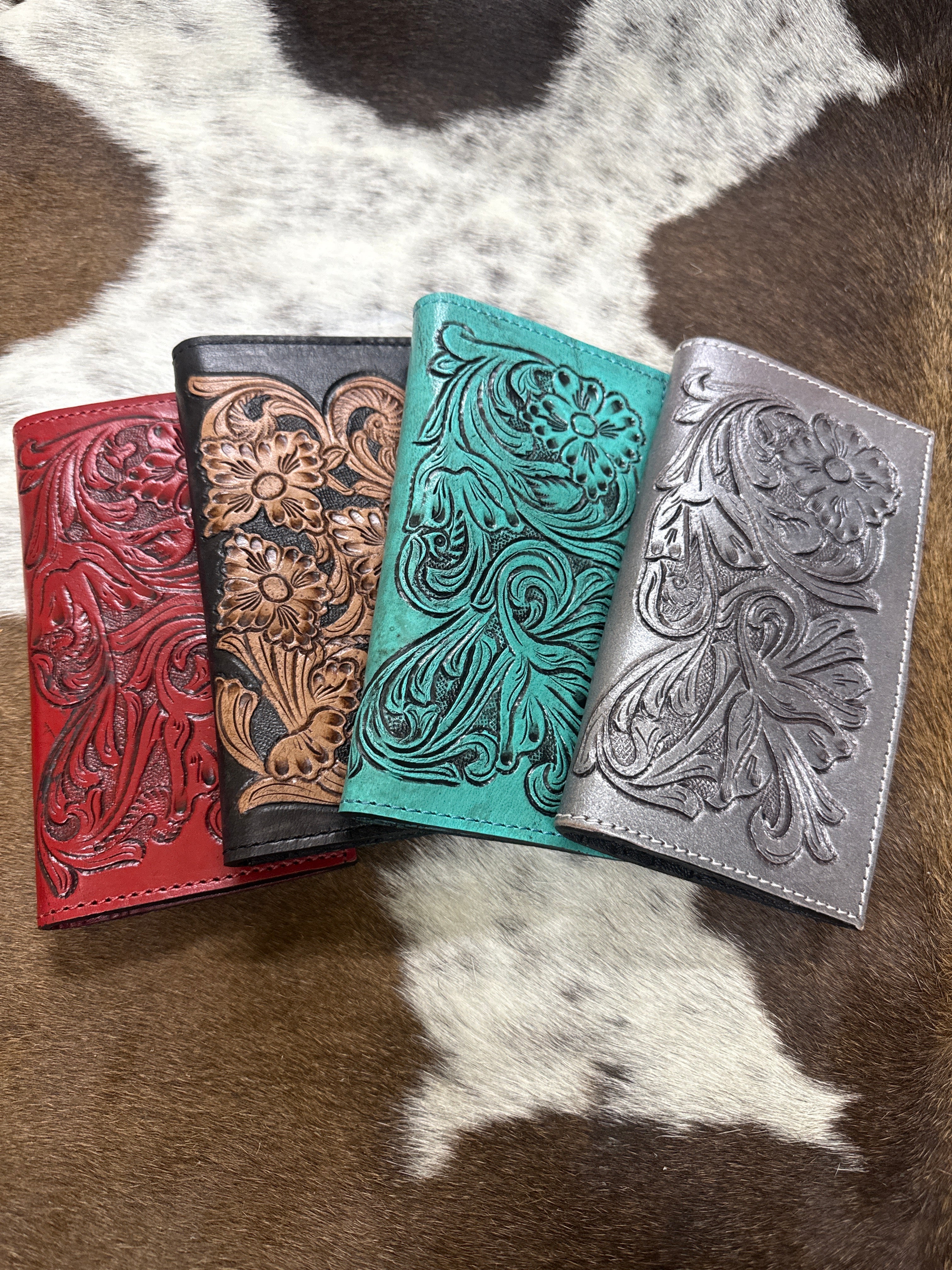 Tooled Leather Wallet - multiple colors