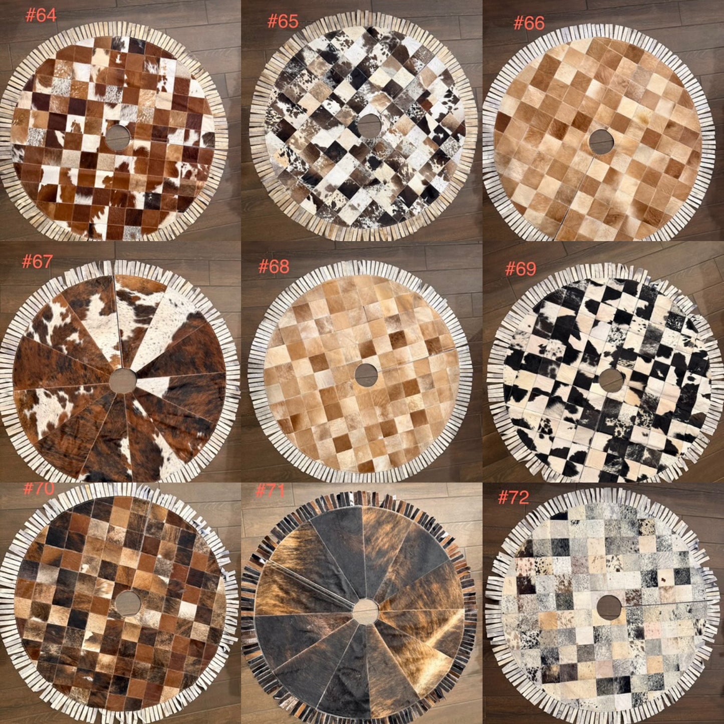 53” cowhide tree skirt - Fringe