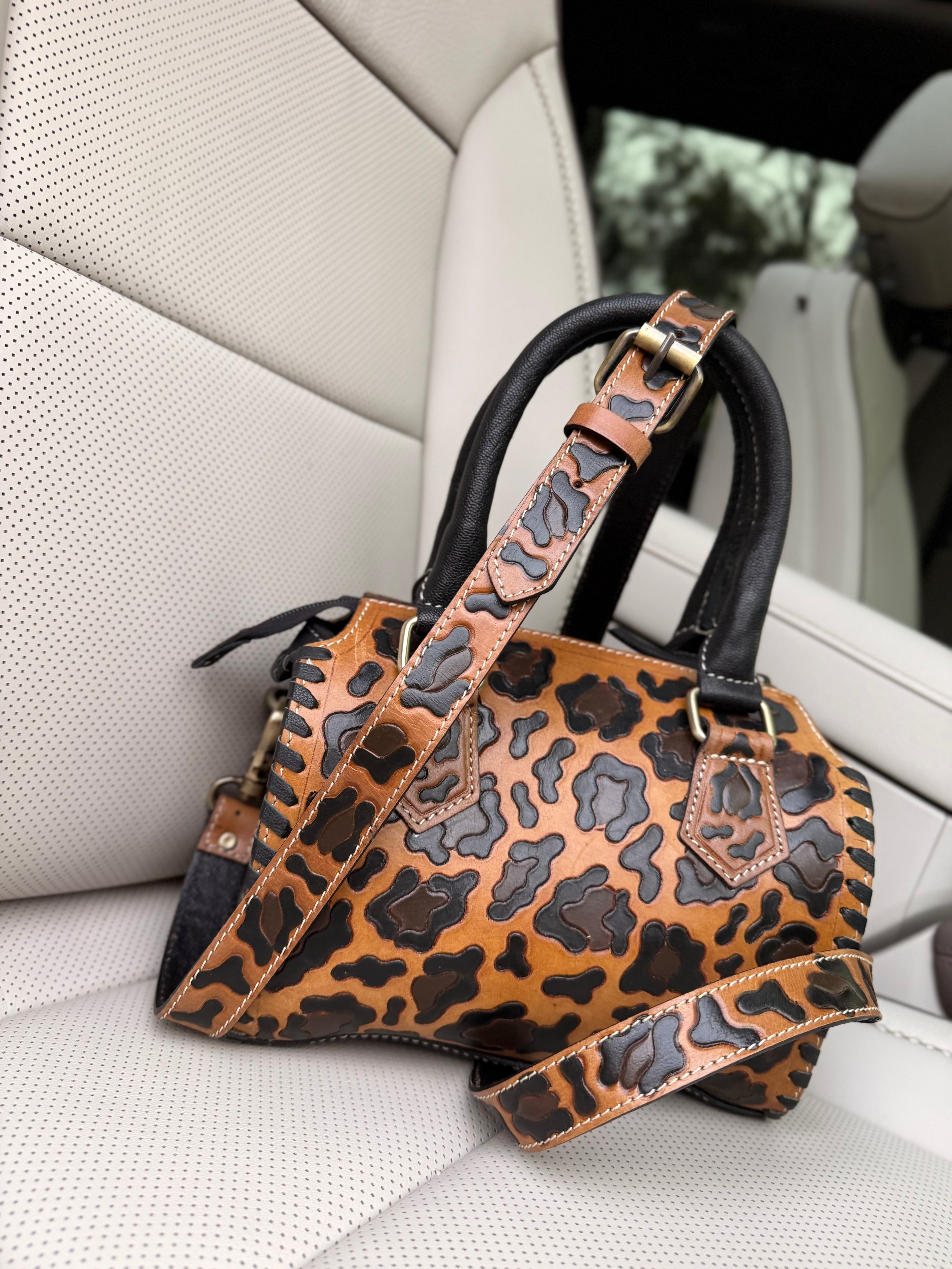 Cheetah (large print) speedy bag small - exclusively for The Painted Porches