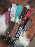 5.25” tooled leather keychains