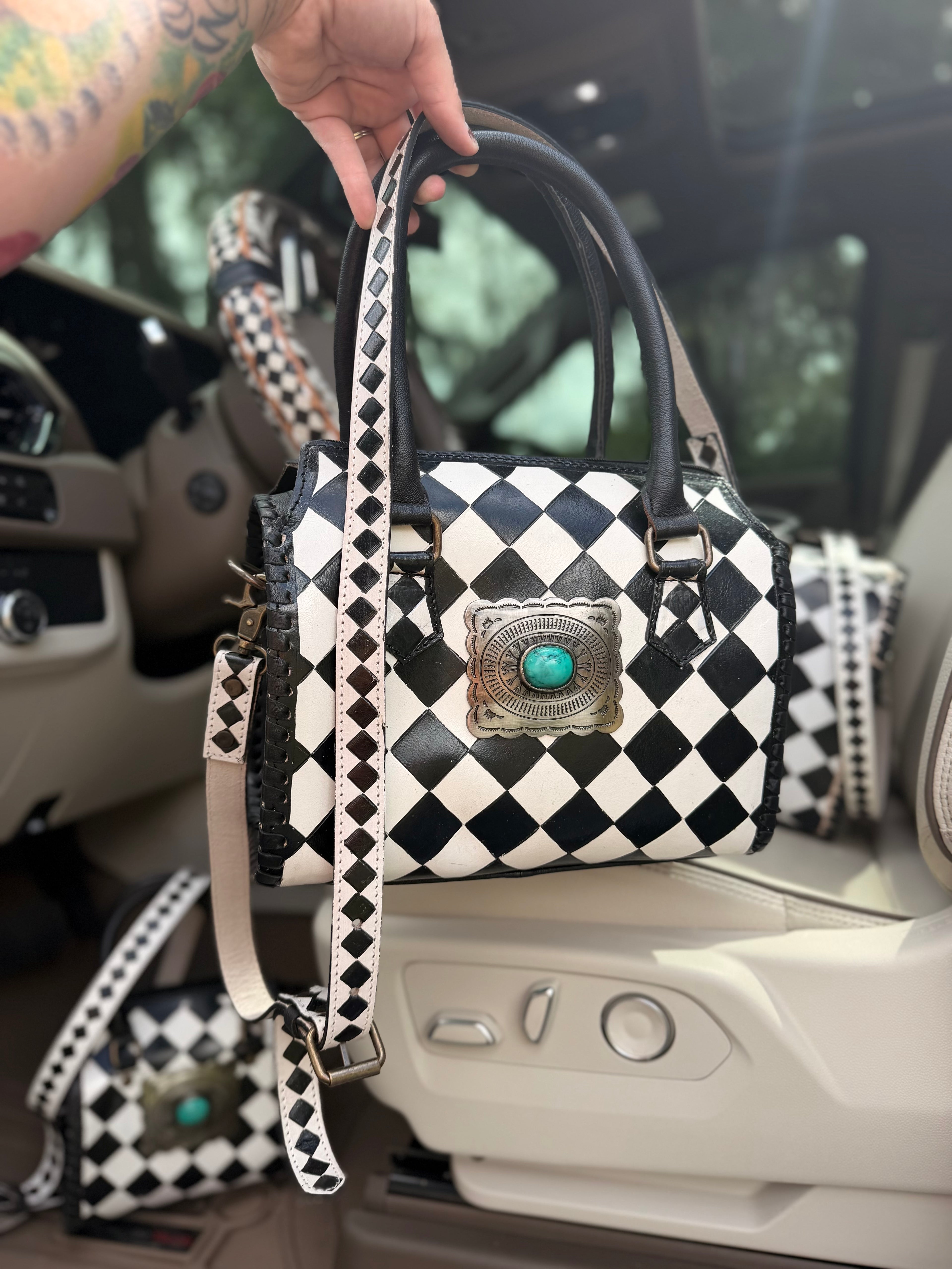 Checker Medium speedy tote
