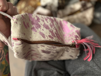 Cowhide makeup bags