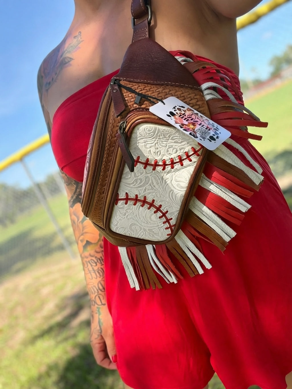 Super high quality Baseball Bum bag with fringe  version 2- exclusively for The Painted Porches