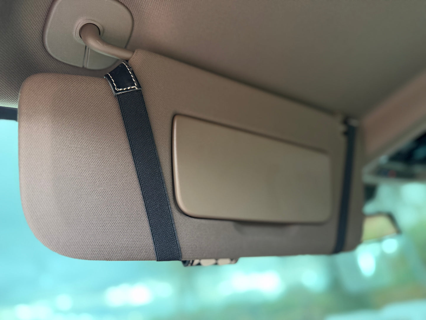 Tooled leather car sun visor organizer - EXCLUSIVE item